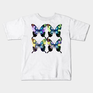 Exquisite Colorful Morpho Butterflies in Graphic Design Kids T-Shirt